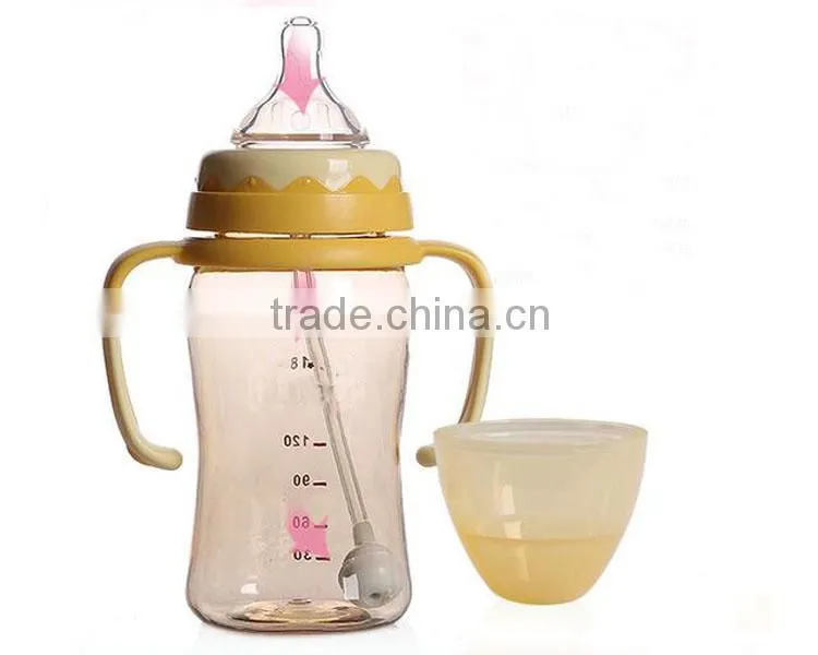 High Heat Resistance Baby Infant Feeding Bottle Plastic PPSU Bottle with Handle