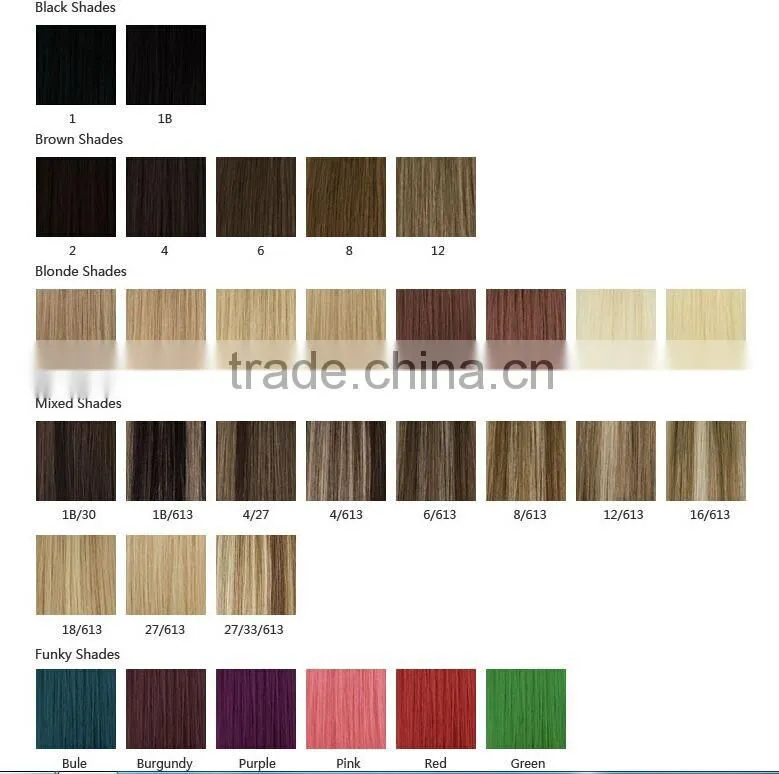 Top Quality Hot Sale for half head 100% human hair clip in wig/hairpiece