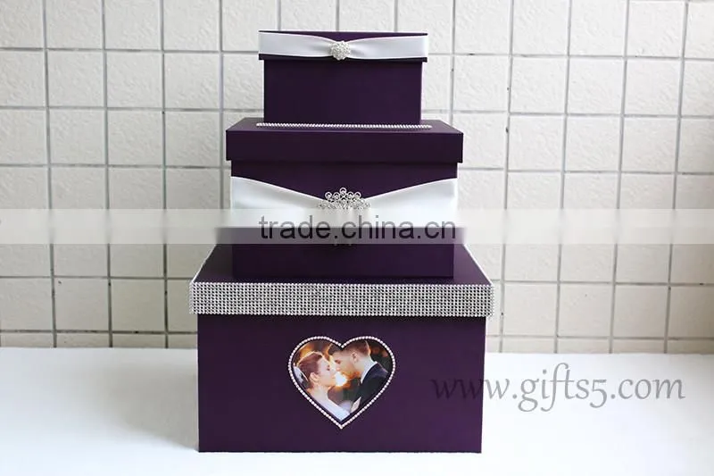 Elegant wedding card box holder with photo frame