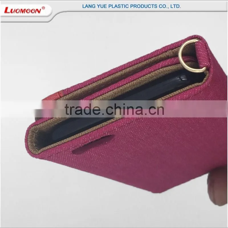 with ID card slot denim mobile phone leather flip cover case for oppo neo 7 a37