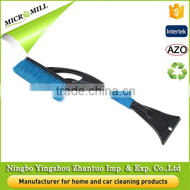 Heavy-duty snow removal brush with ice scraper soft snow removal brush