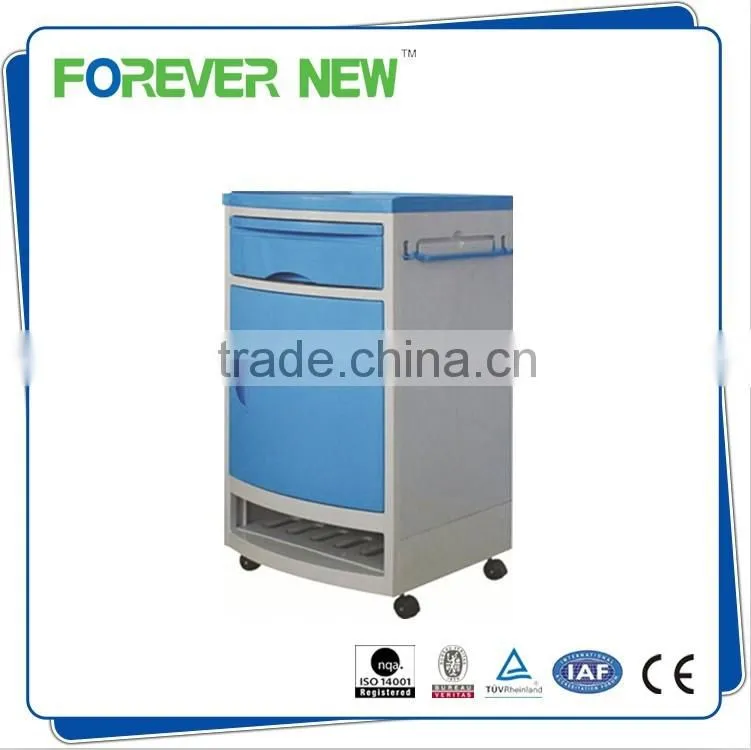 YXZ-803 plastic bed side cabinet with wheels