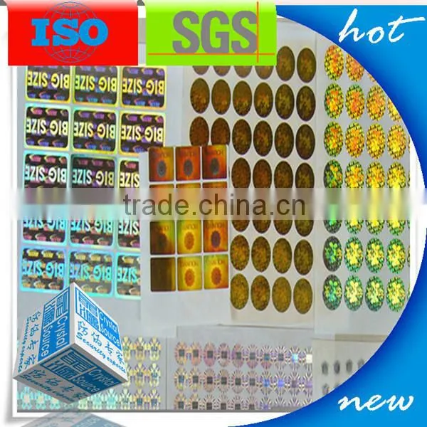 QR code and running number 3d silver hologram label