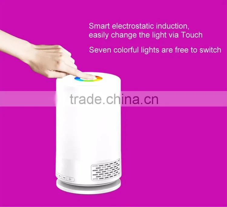 High quality mini night light bluetooth speaker 2016, smart touch led bluetooth speaker lamp with fm radio