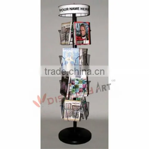 3 Shelves Metal Newspaper Stand