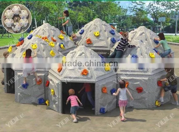 2015 Top-quality outdoor playground artificial climbing walls for kids