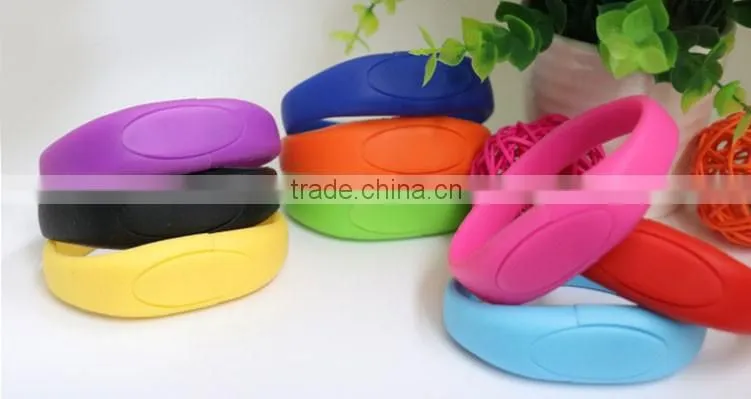Wholesale silicone bracelet U disk, colorful wristband USB flash drive