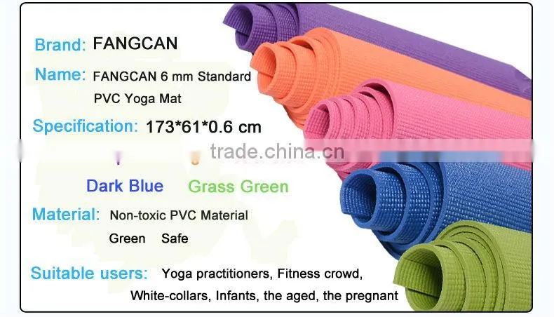 Custom Professional Pilates Eco Yoga Mat/Anti-slip Rubber PVC Yoga Mat