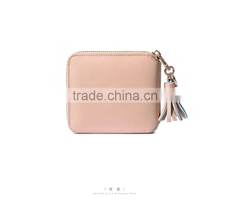 leather macrame women wallet and purse zipper open with coin slot