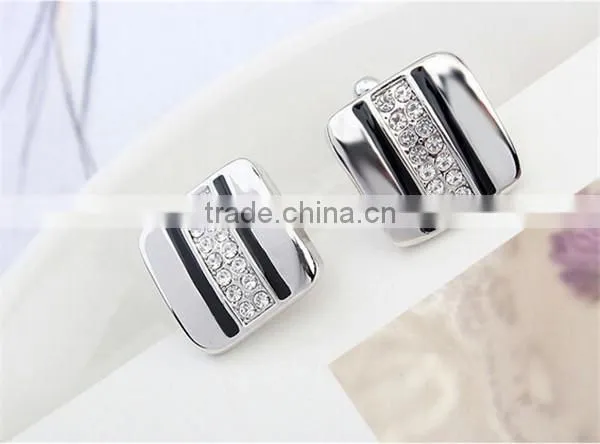 2016 cool mens shirts enamel cuff links jewelry diamond cufflinks silver copper