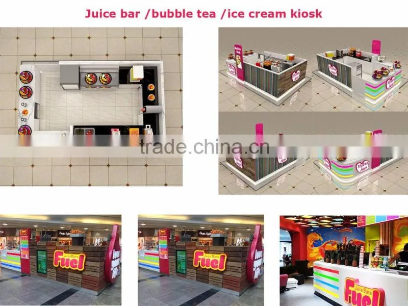best selling Custom Made frozen yogurt kiosk/ice cream kiosk/bubble tea kiosk