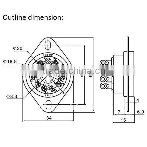 11pins round relay sockets LPL11 MK3P socket