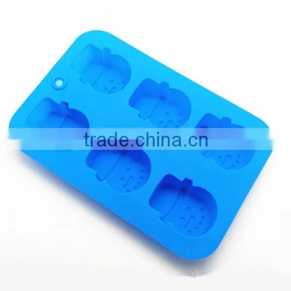 Promotional gift 6 Cups snowman shape Silicone Cake Pan Mold