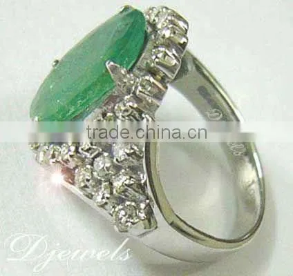 Natural Emerald Rings, Diamond Wedding Rings, White Gold Jewelry