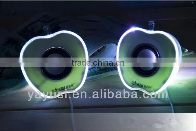 A.PPLE shape USB2.0 Factory mini speaker with light