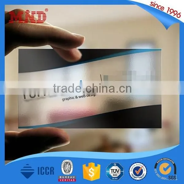 MDP419 CMYK full color plastic clear card/transparent business card