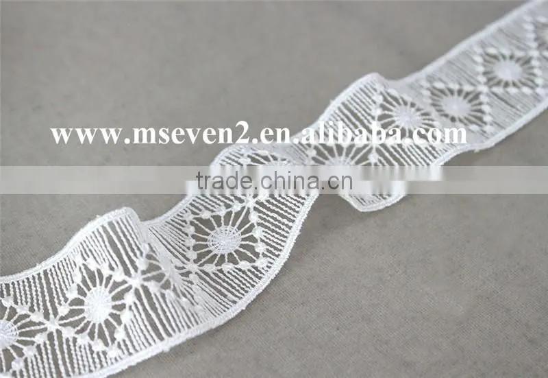 unexceptionable 3.5cm in white color crochet lace trim embroidery polyester lace trim indian saree border lace trim