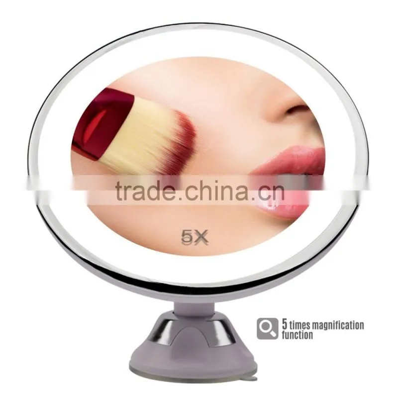 led light magnifying cosmetic mirror/led light makeup mirror/compact mirror for men