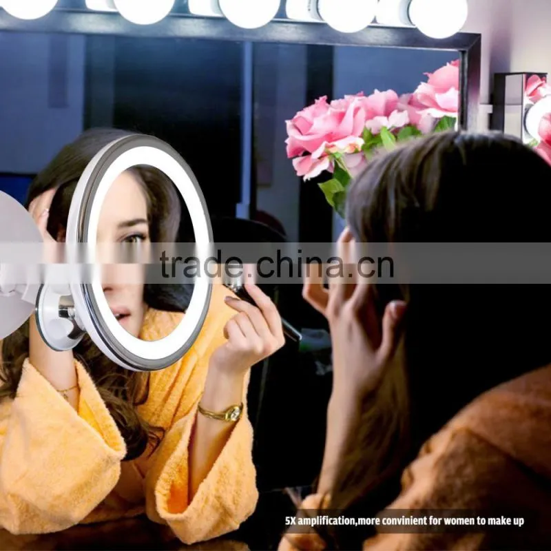 led light magnifying cosmetic mirror/led light makeup mirror/compact mirror for men