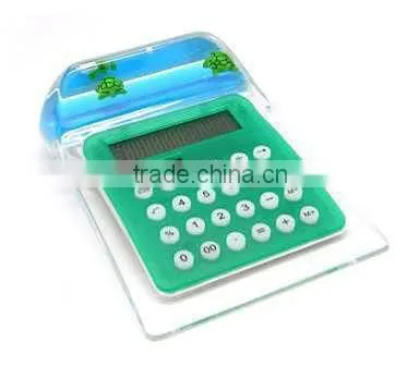 12-digits solar power Aqua insert floater oil Liquid calculator for promotional item