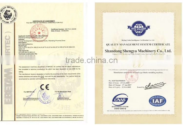 Shengya concrete brick making machine QTJ4-26C hollow brick shaping machine alibaba Nigeria