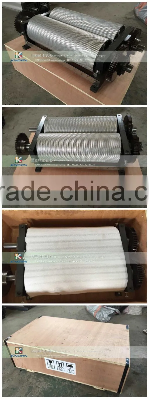 beeswax foundation sheet embossing machine with roller length 650mm