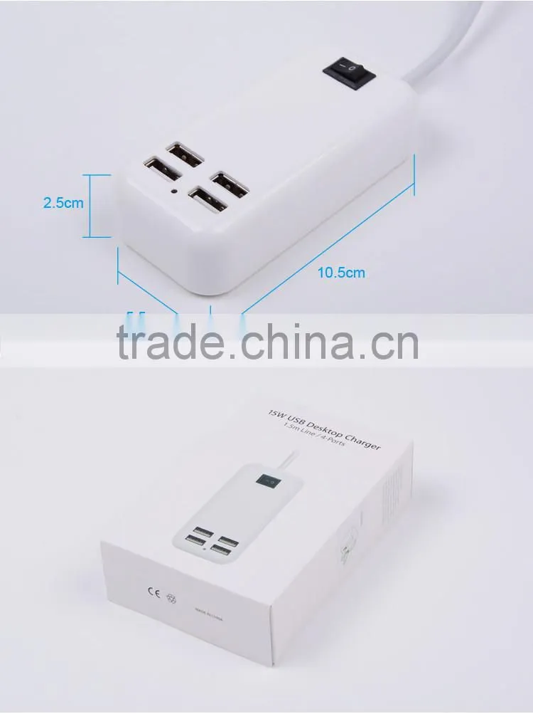 shenzhen portable mobile phone charger with 4 usb port