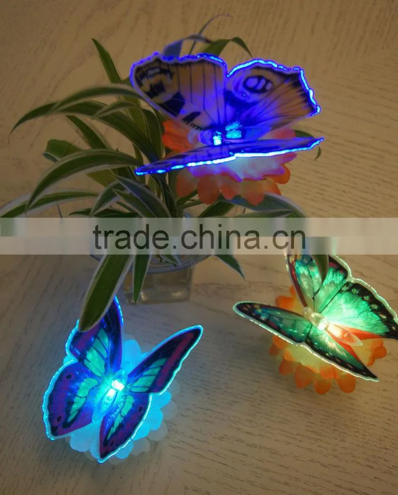 fiber optic butterfly Flashing Multi-Color Changing Fiber Optic LED Butterfly