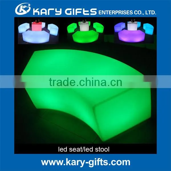 Valuable illuminated commercial furniture led waiting chair