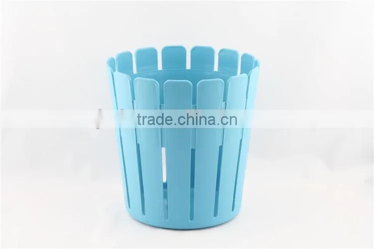 Plastic Wood Line Basket Trash Can Dustbin Trash Bin