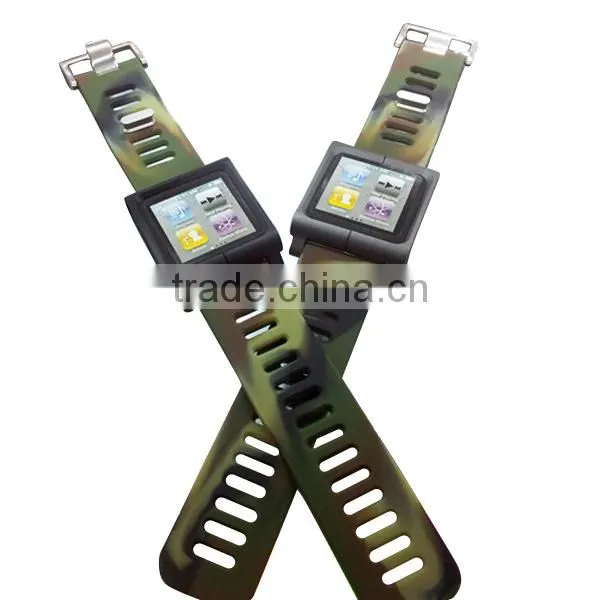 nice design silicone camouflage watchband for mens watch