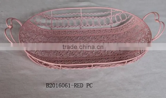 Iron wire rectangle plate with handle