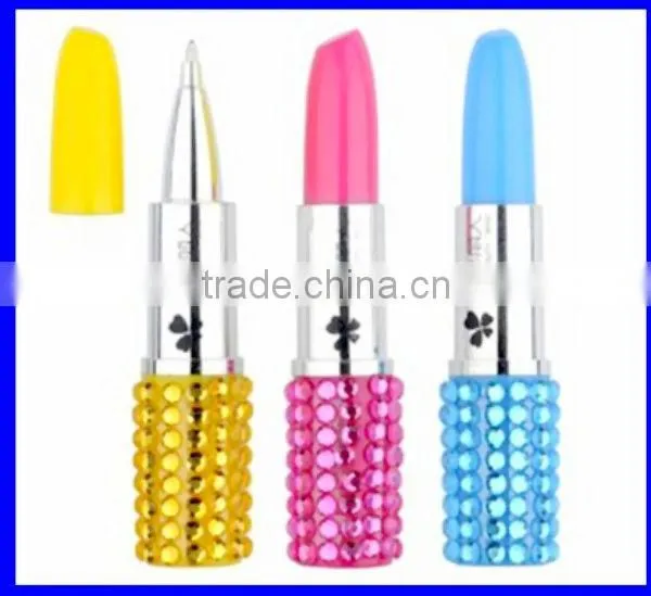 Gift Stationery lipstick point pen with diamond