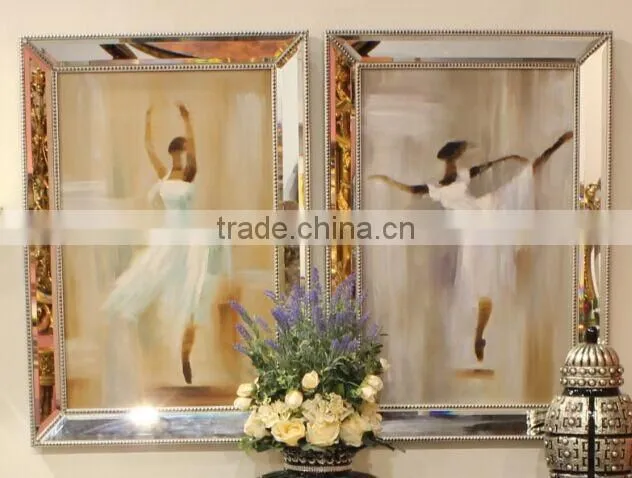 Framed Dancing girl portait paintings art on canvas texture abstract