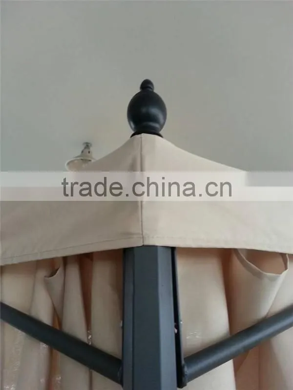 Outdoor canvas gazebo with metal roof