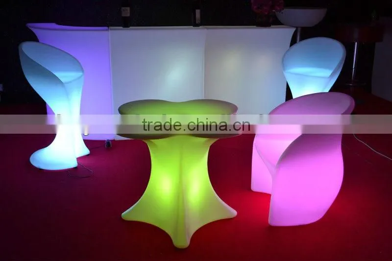 Colorful plastic rotational led chair/led bar chair/club cocktail table