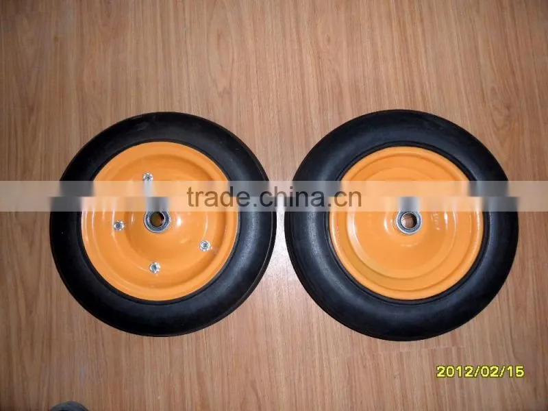 flat free wheel PU foam wheel/solid wheel 3.50-7