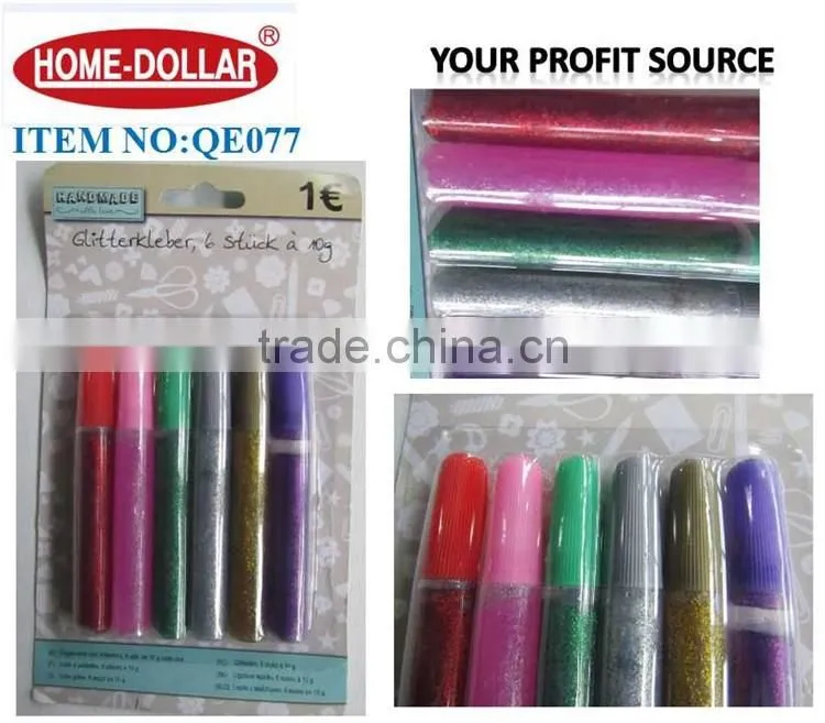 high quality multi-color eco-friendly waterproof kid use all size stationery glitter glue manufacturer for deocoration