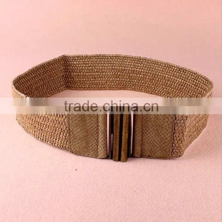 Wholesale decorative alloy buckle women lady snake pattern wide PU waist belt