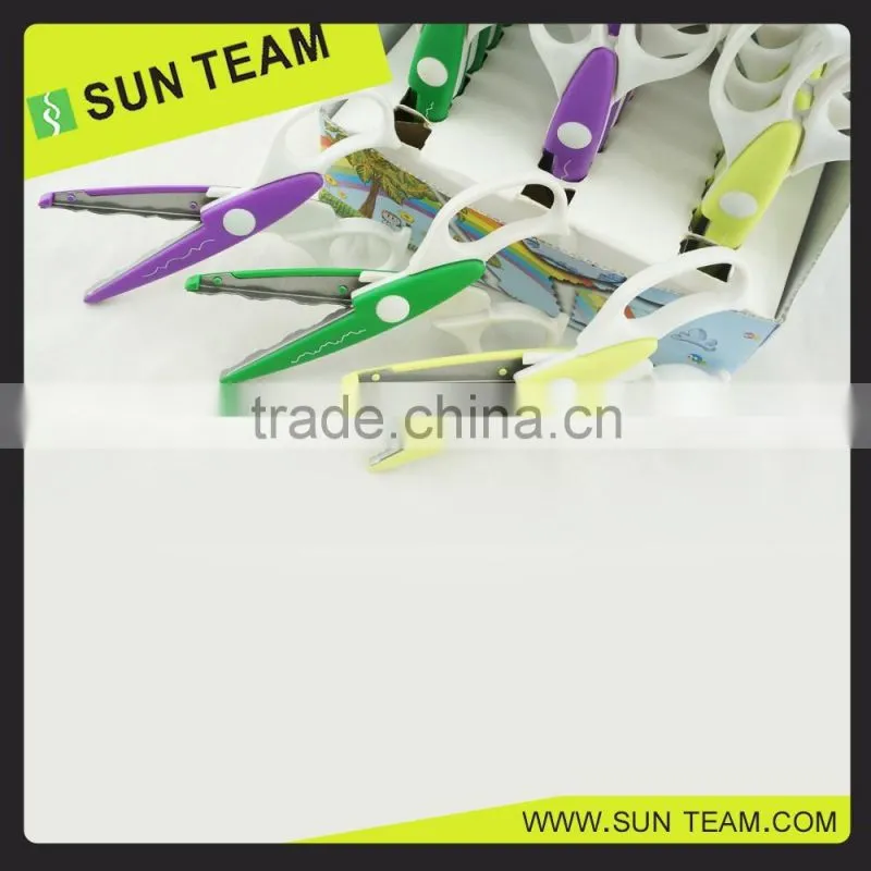 2016 NEW wholesale colorful zig zag shaped craft scissor