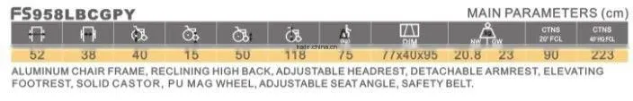 RehabiAluminum chair frame high back reclining wheelchair for cerebral palsy children/ cp chair/electric power /folding/economic