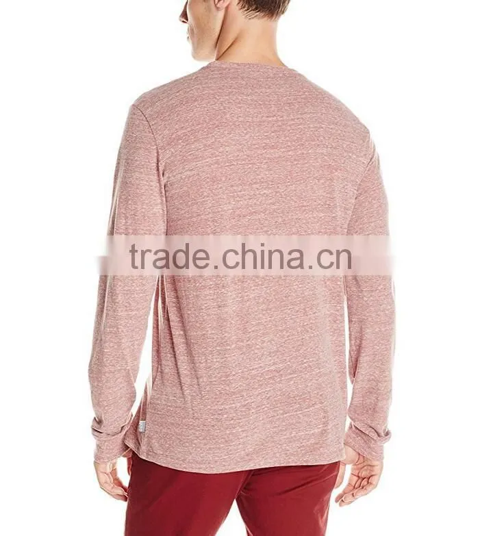 Spring Clothes For Men Wholesale Long Sleeve Slim Fit Plain Blank Solid O Neck Crew Pocket Tee Fancy T Shirt Men