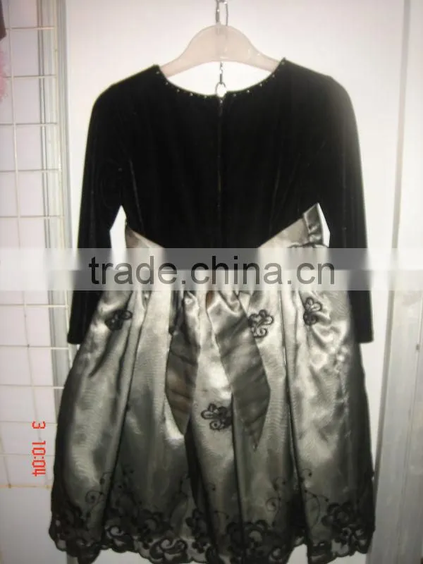 kids black dresses for girls long flower dress