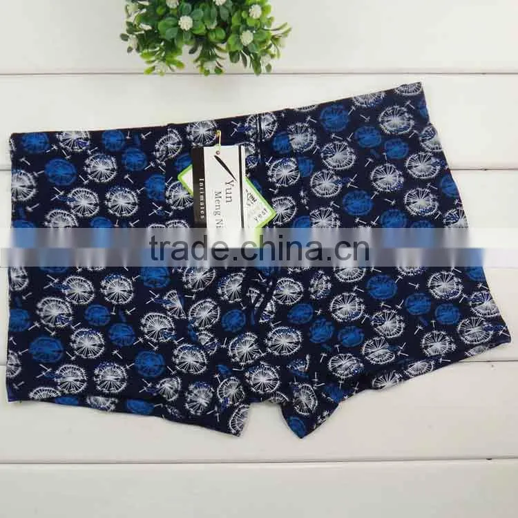 Colorful geometry bamboo fiber men pantise boyshort wholesale stock men boxer briefs