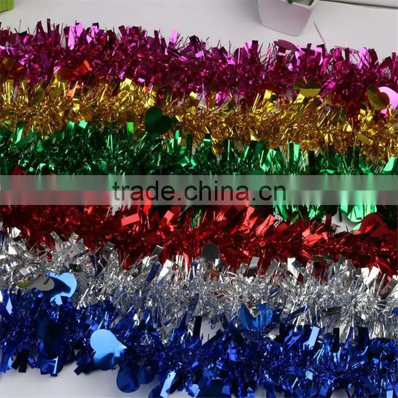 Cheap colorful christmas tinsel garland tree decorations wedding decorative garland