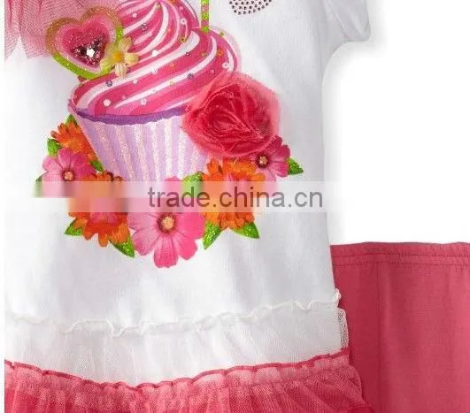 cute kid rhinestone bling and applique girl pajama set