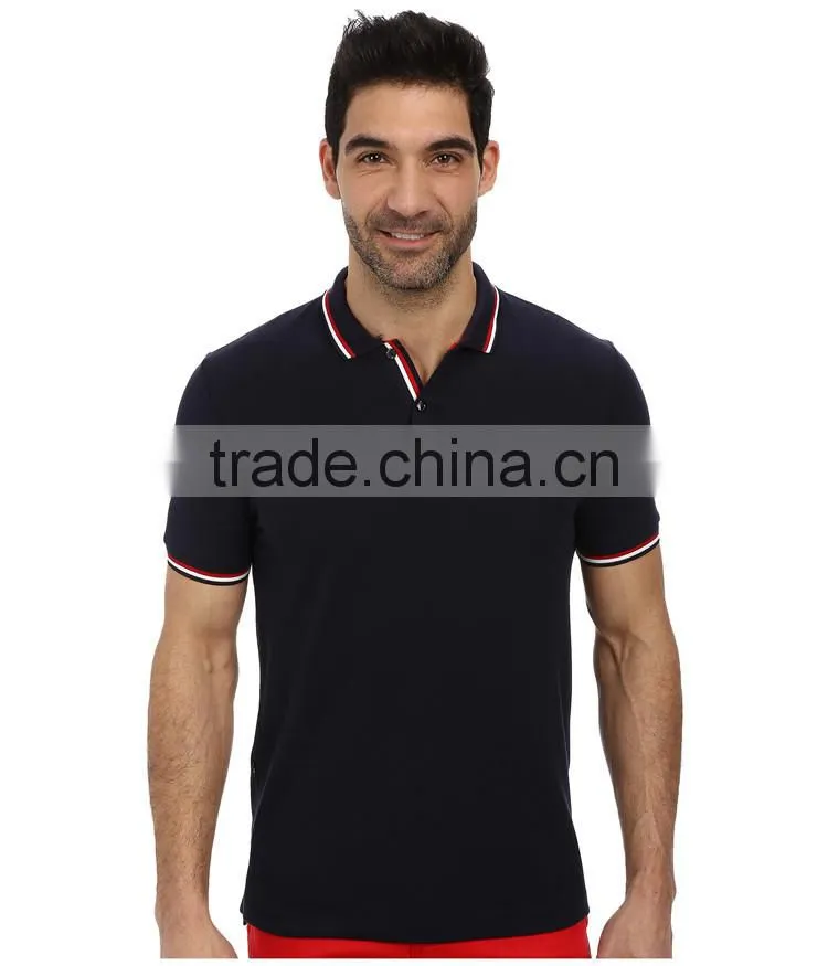2015 latest custom 100 polyester short sleeve mens fancy pique 100 polyester polo shirts