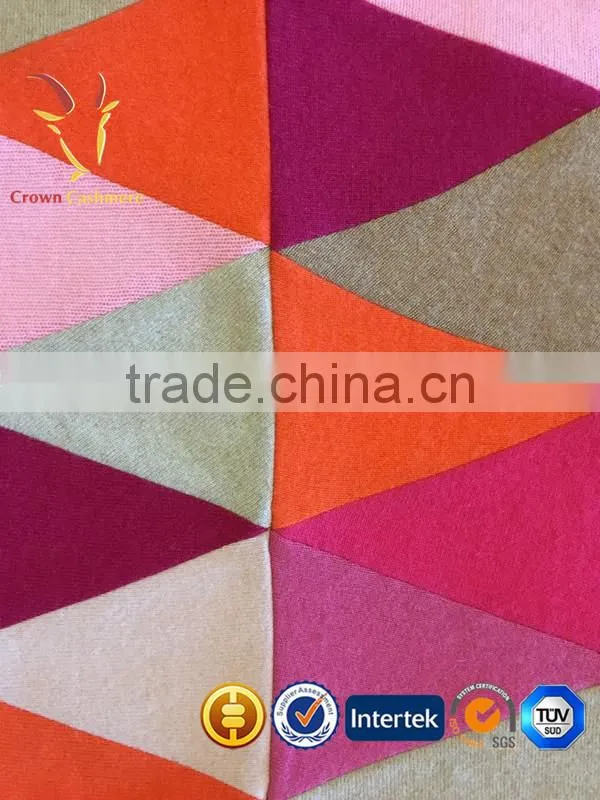 Multi-colors Triangle High Quality Cashmere Throw Blanket