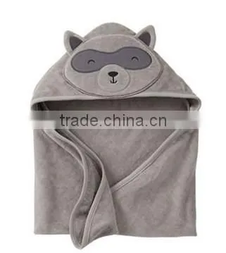 China supplier applique cotton terry security pattern animal head plush baby blanket