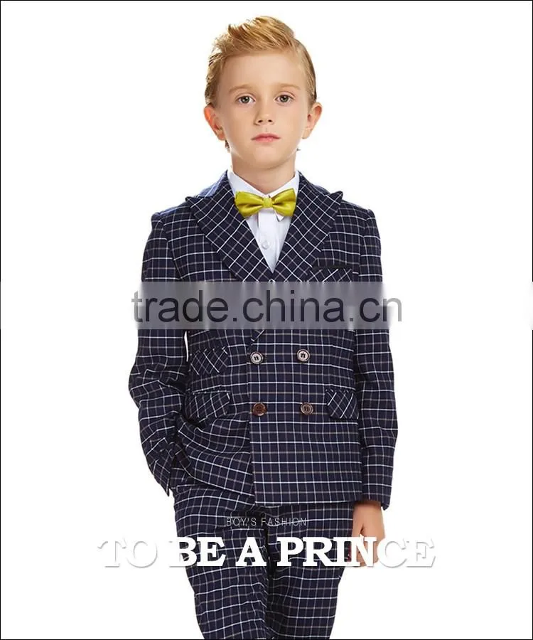 ELPA formal fancy kids clothes boys plaid three pieces children clothes suit boys